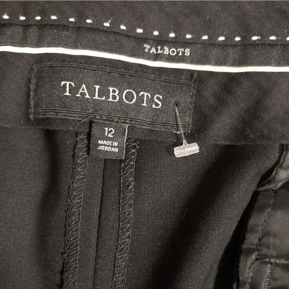 Talbots Black Wide Leg Pants High-Rise Flare - Picture 7 of 9